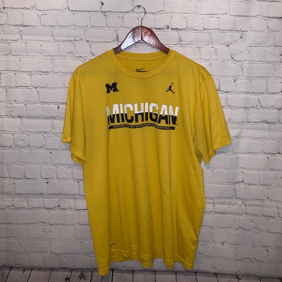 Nike Other - The Nike Tee Jordan Yellow Michigan Shirt size XL
